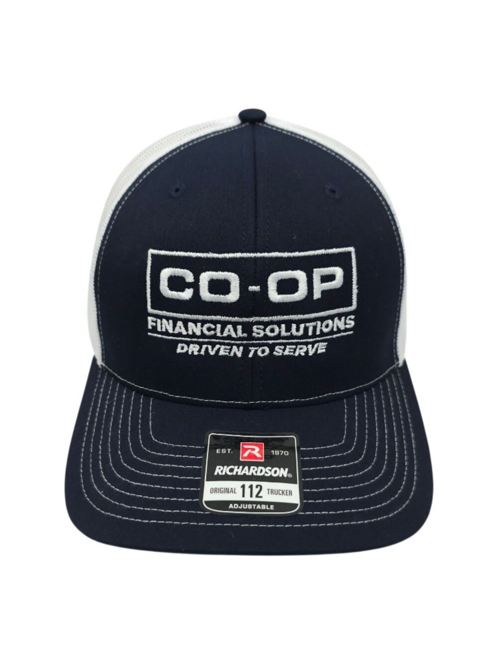 Co-Op Financial Solutions Mesh Trucker Hat Snapback Farm Cap Driven To Serve